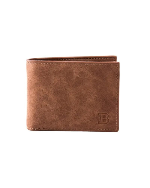 A men's wallet with paper money and bank cards in brown, beautiful and comfortable