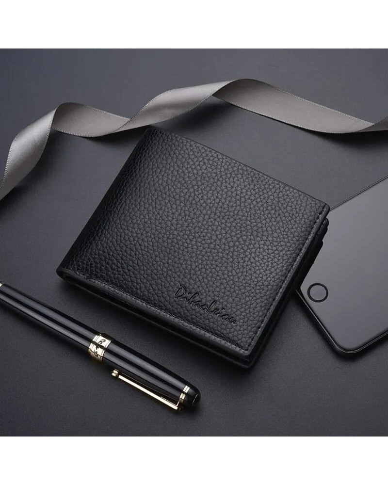 A men's wallet for paper money and bank cards in black, beautiful and comfortable