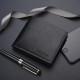 A men's wallet for paper money and bank cards in black, beautiful and comfortable