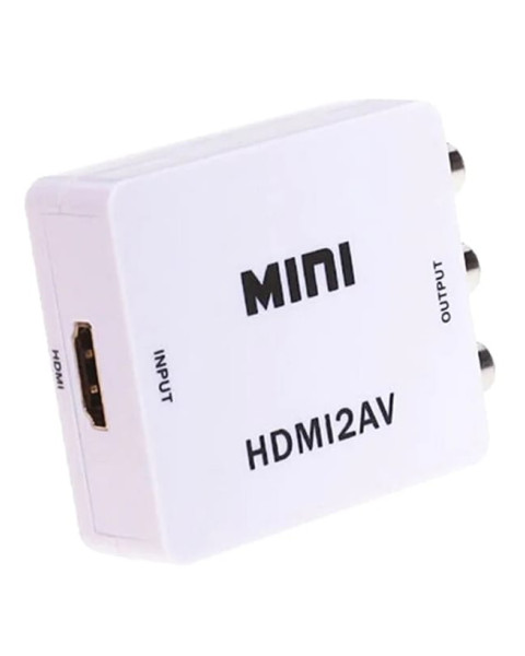 RCA AV/CVBS L/R 1080P إلى HDMI محول أبيض HDMI2AV