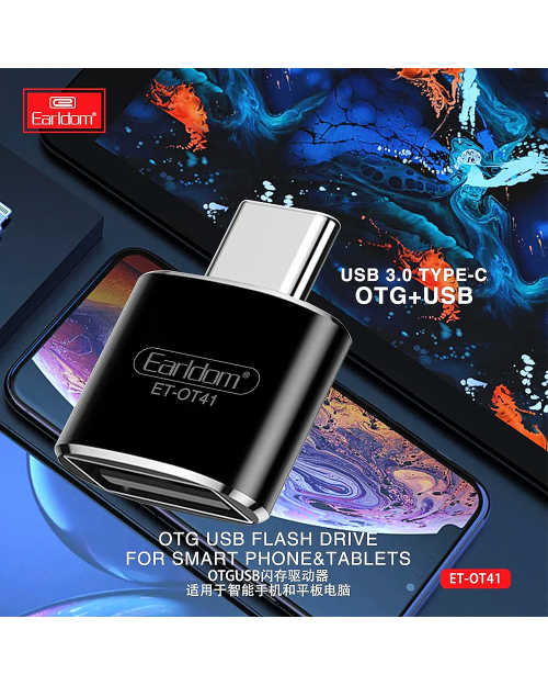 Earldom ET-OT41 USB 3.0 To Type-C OTG Adapter - Gold