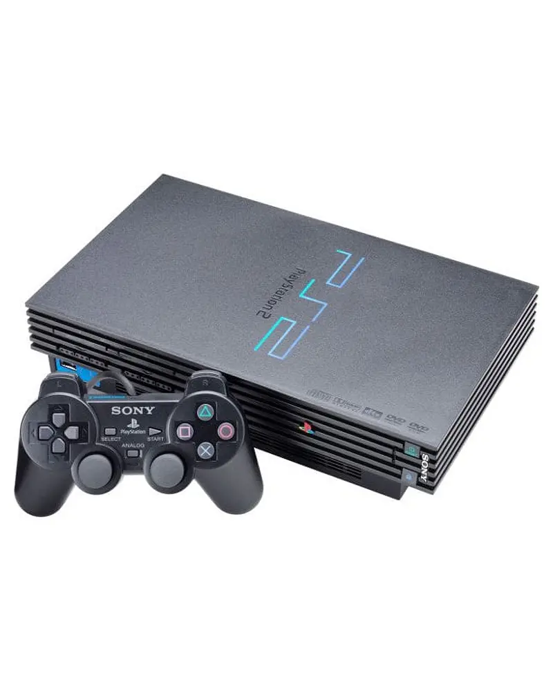 PlayStation 2 with joystick and accessories
