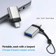 USB C to USB 3.0 OTG Adapter (2 Pack), USB-C to USB 3.0 Adapter with Lanyard Compatible with MacBook, Cell Phone and Type C Devices (Silver)